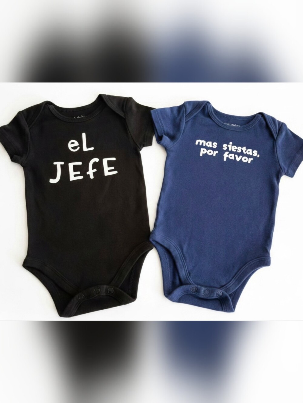 Okie dokie set of 2 cute Spanish text bodysuits 6 months